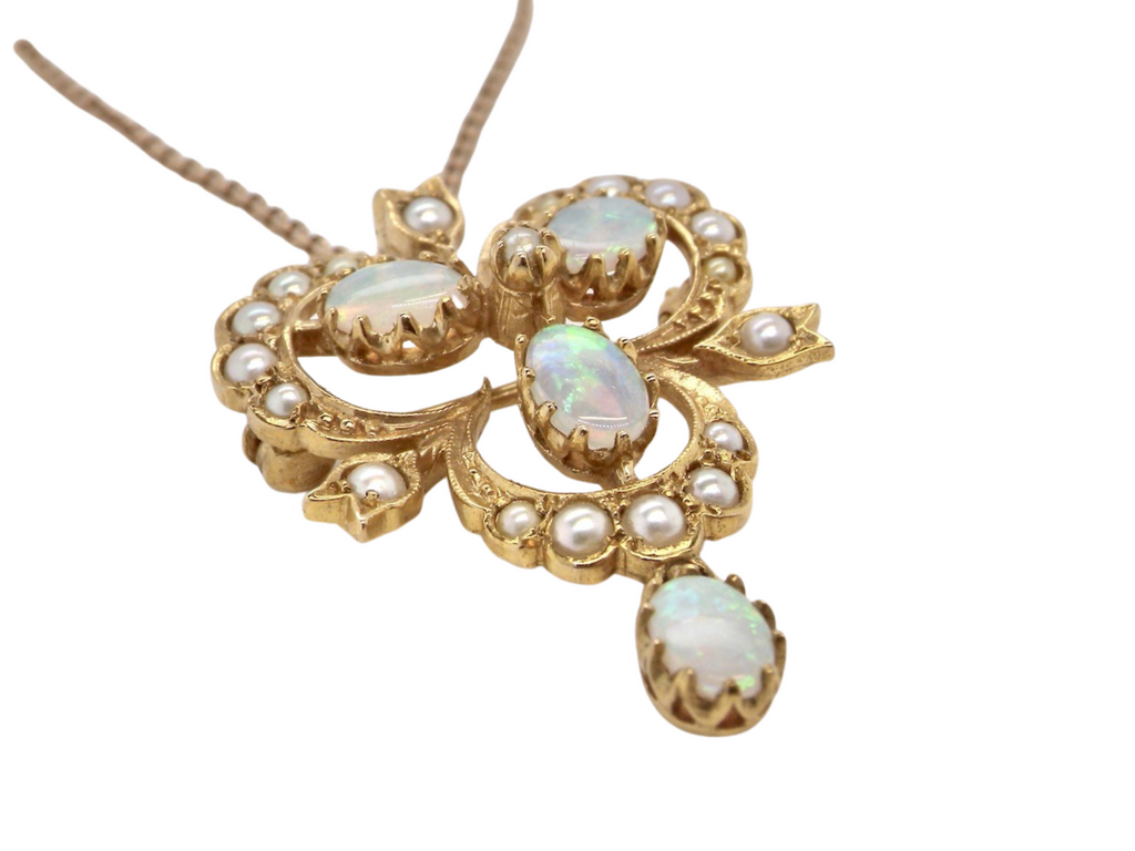 fine opal and pearl pendant