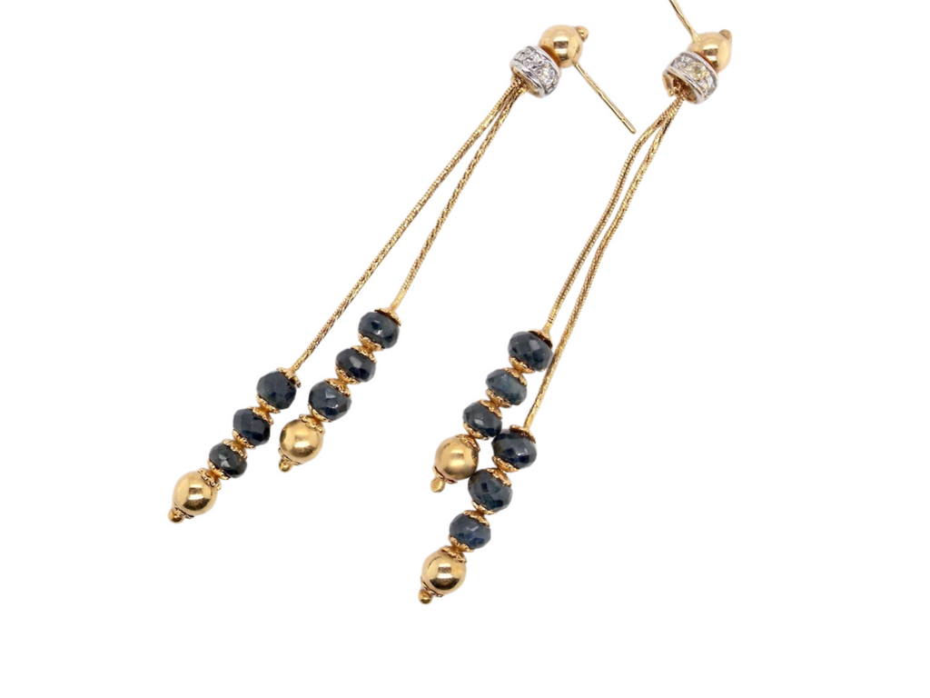 An impressive pair of sapphire drop earrings