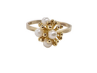 A modern cultured pearl dress ring