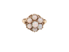 A 9 carat gold opal cluster dress ring