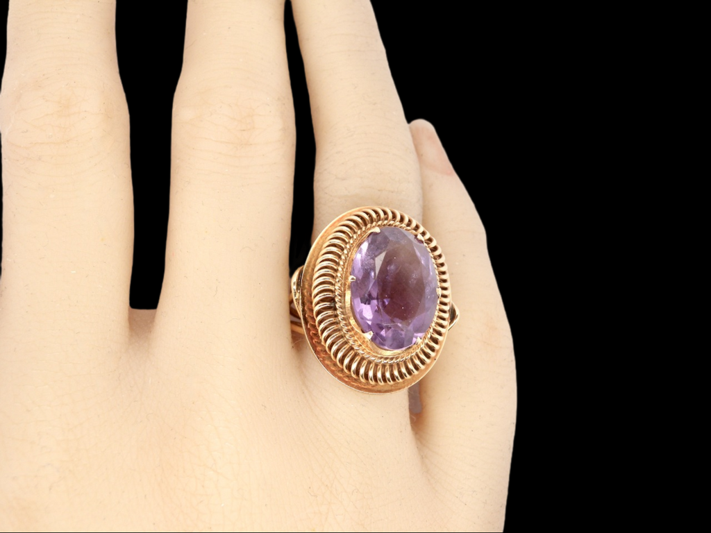 A large amethyst ring
