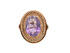 A large amethyst dress ring