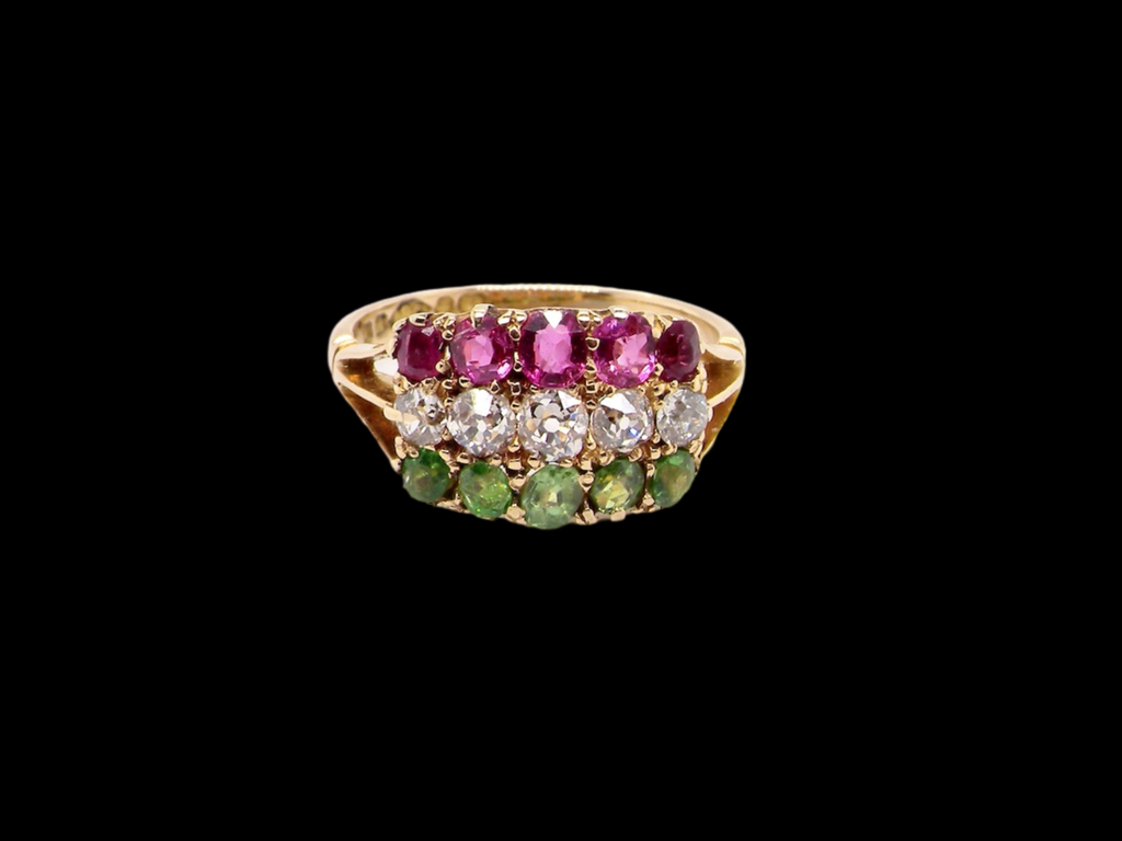  antique Multi Gemstone dress ring