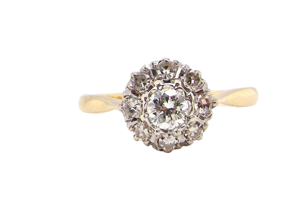 A vintage diamond cluster ring