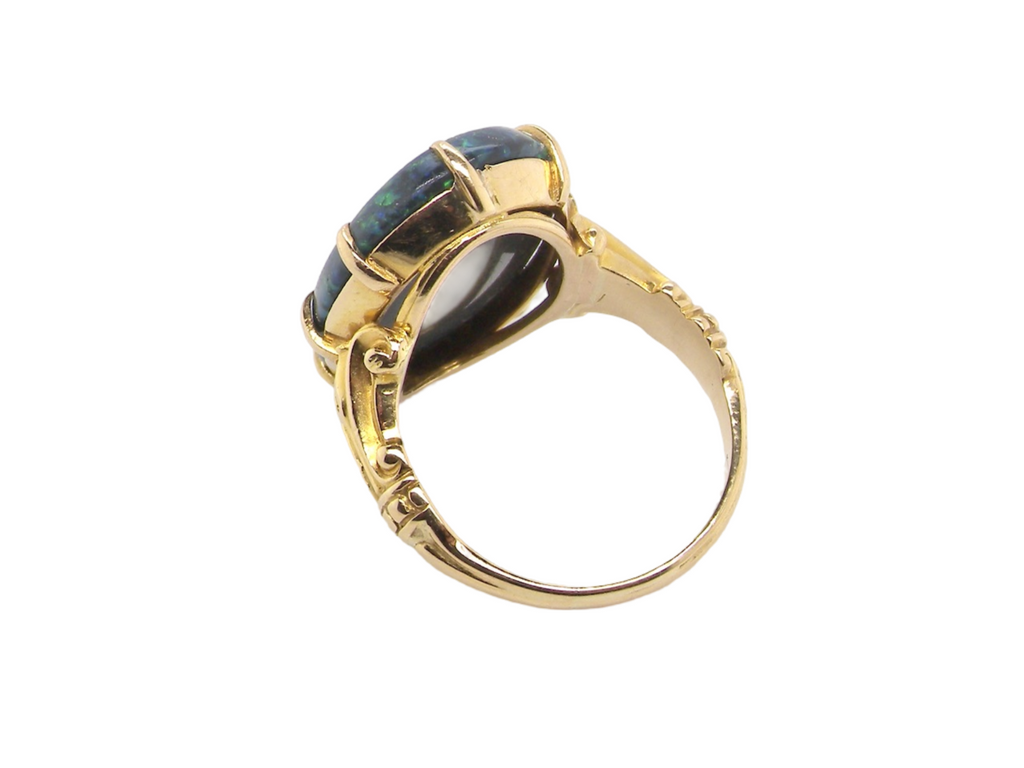 rear view  black opal dress ring