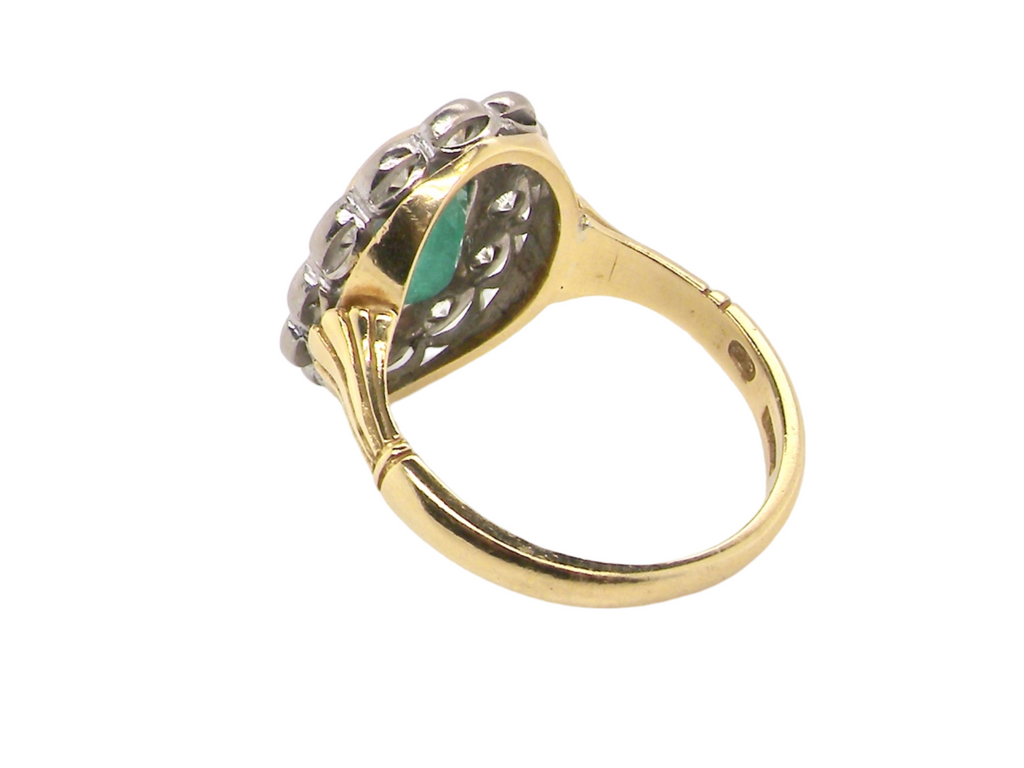 rear view Emerald and Diamond Ring