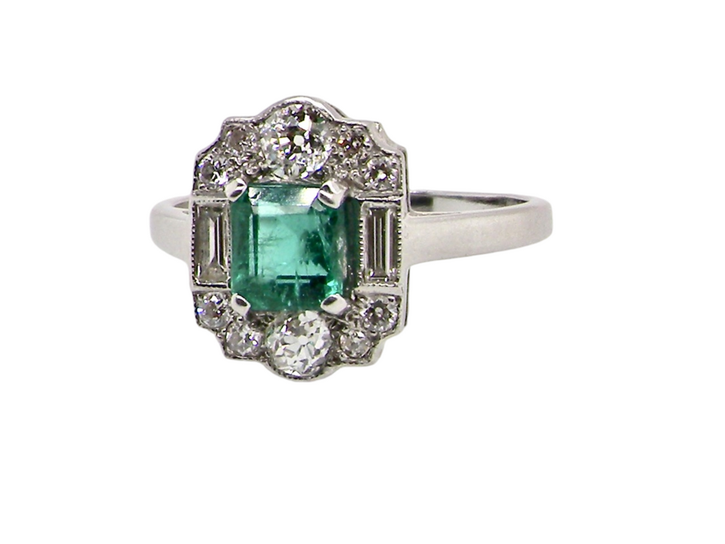  Emerald and Diamond Ring