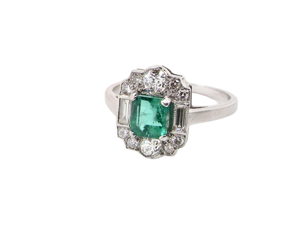 An  Emerald and Diamond Ring