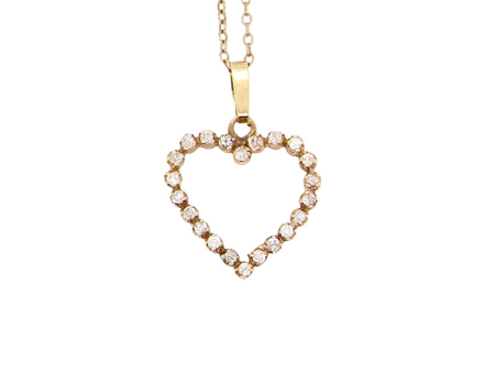 An open heart diamond pendant
