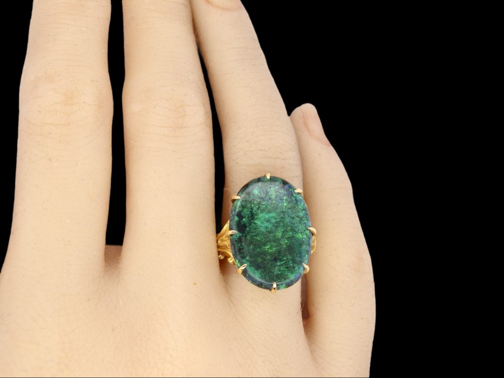 lovely black opal dress ring