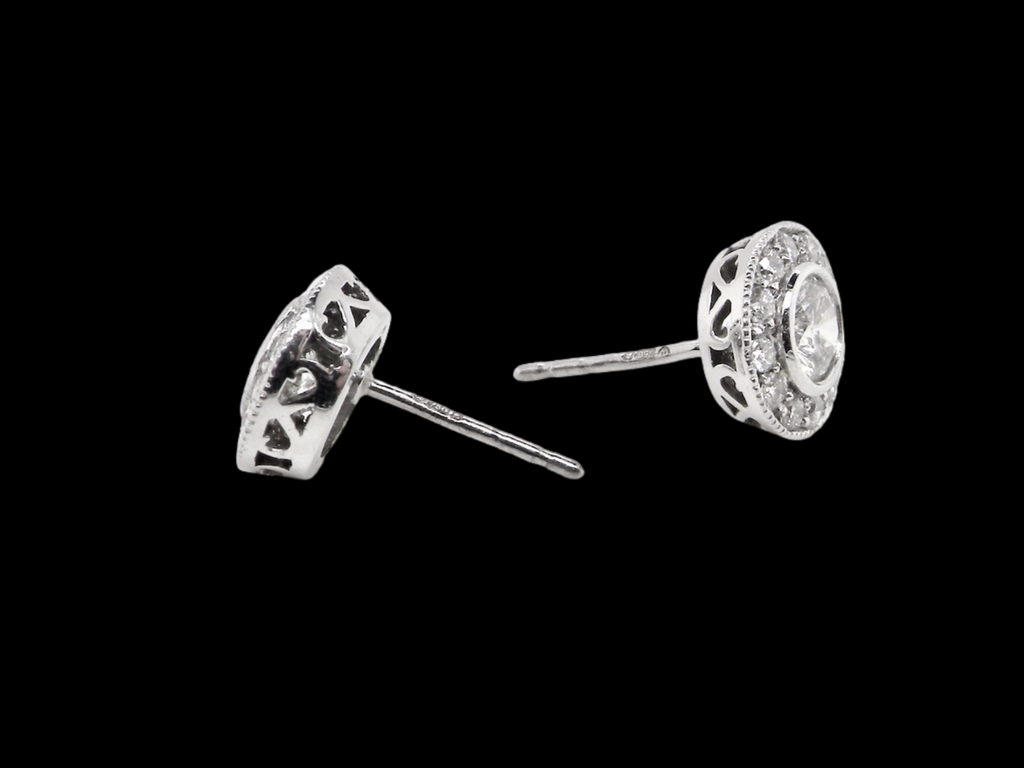 pair of diamond cluster earrings
