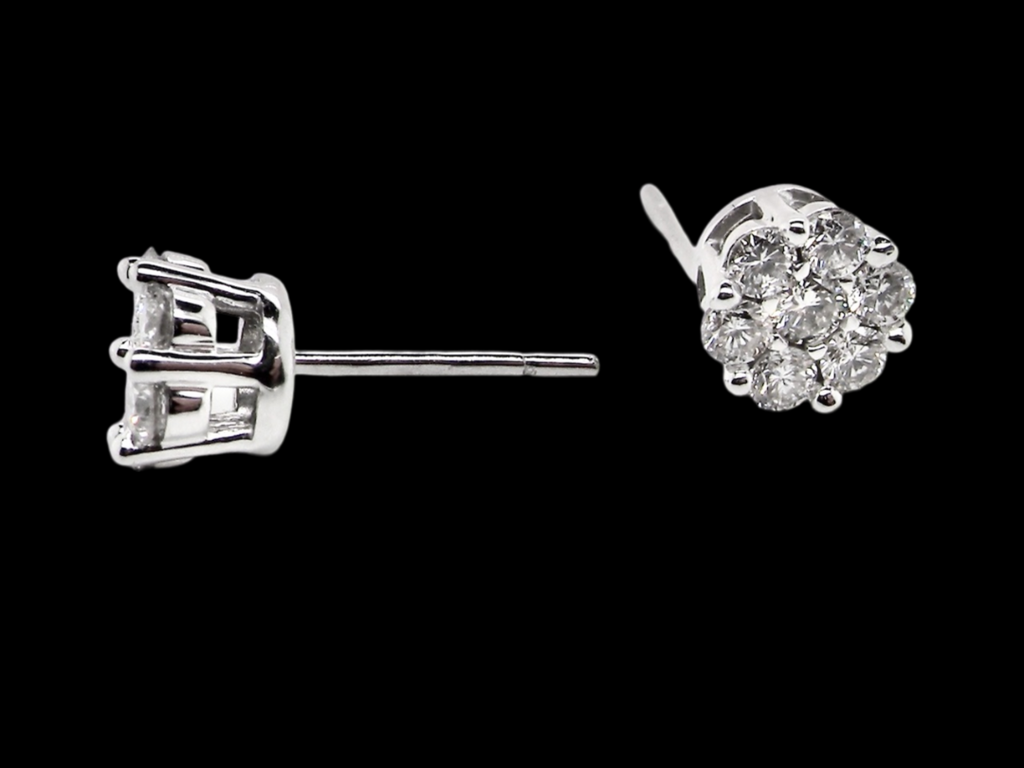 diamond cluster earrings