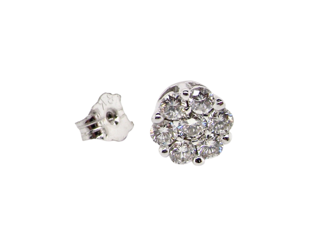 pair of diamond cluster earrings