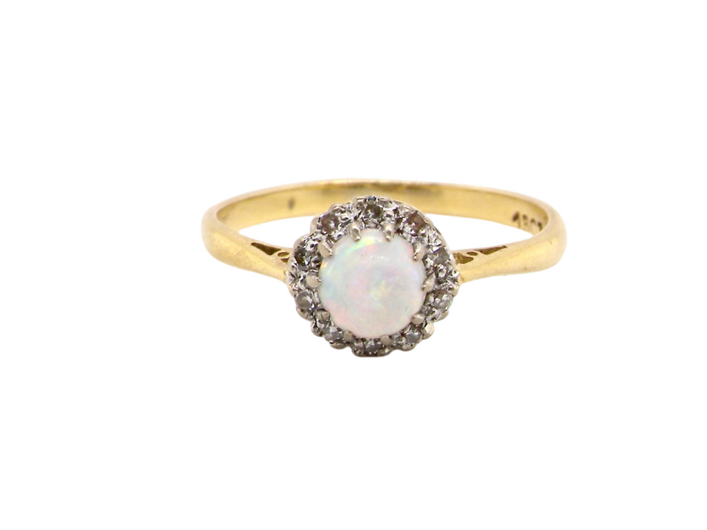 A vintage Opal and Diamond Ring