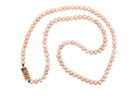 A single row of cultured pearls