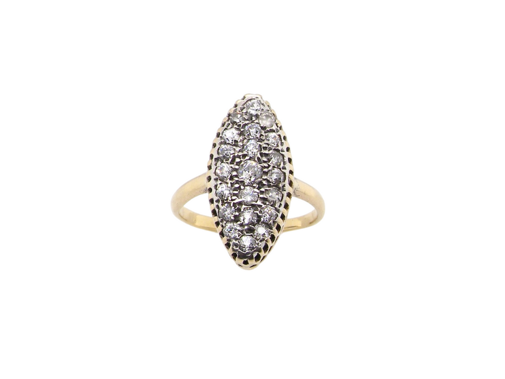 A vintage Marquise Cluster Diamond Ring