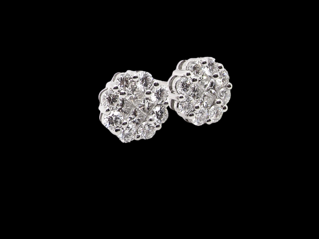  Diamond Cluster Earrings