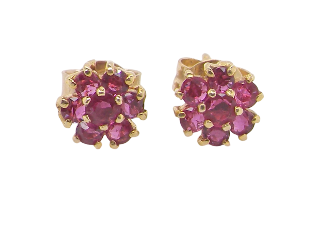 A pair of ruby earrings