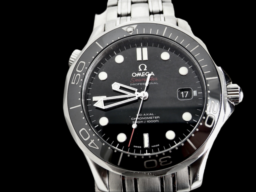 mans Omega Seamaster wrist watch
