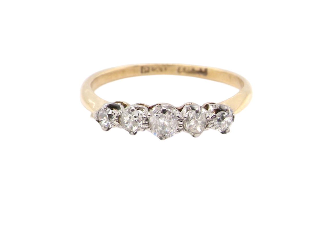 A vintage five stone diamond ring