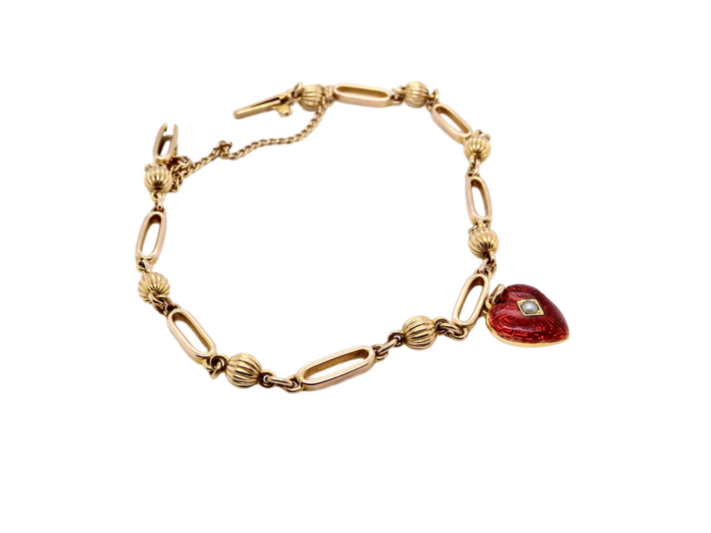Victorian bracelet with heart charm