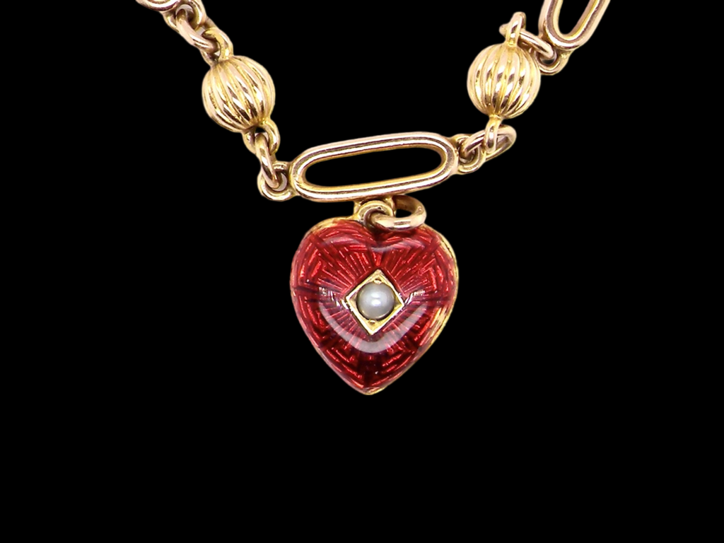 A Victorian bracelet with heart charm