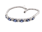 A sapphire and diamond line bracelet