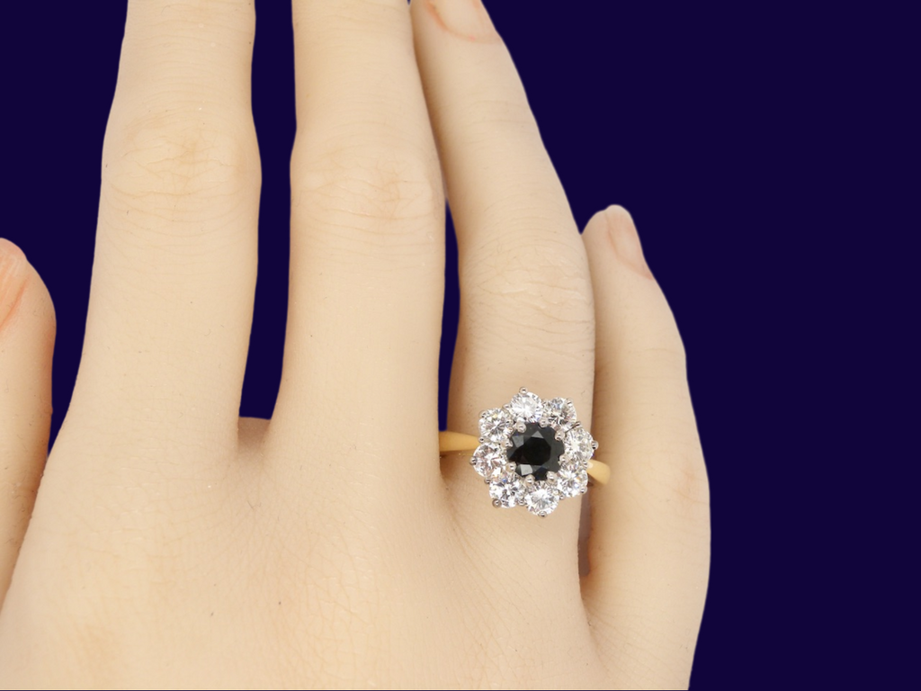 A stunning sapphire and diamond ring