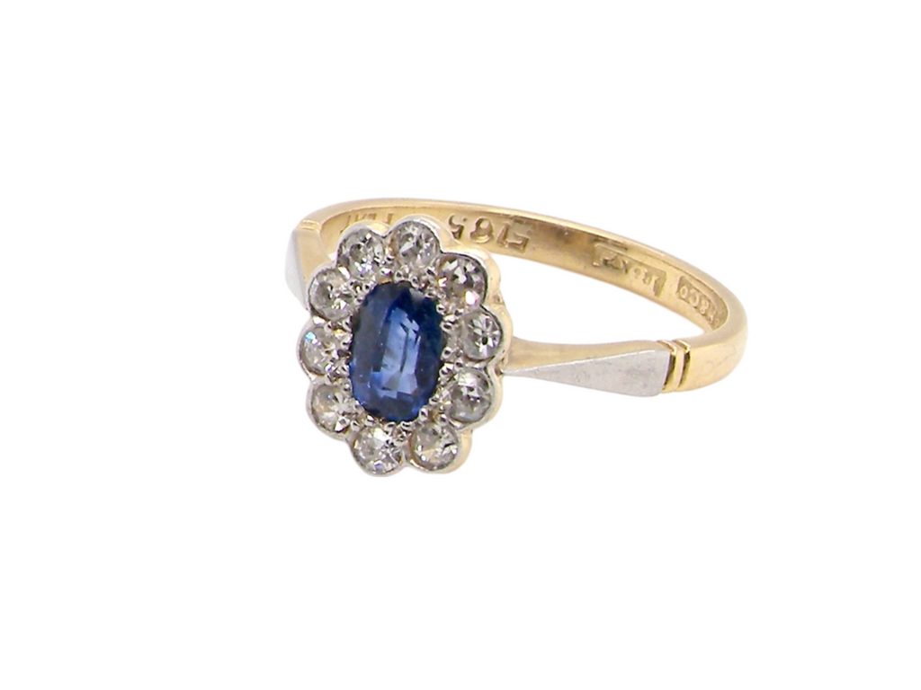Edwardian sapphire and diamond ring