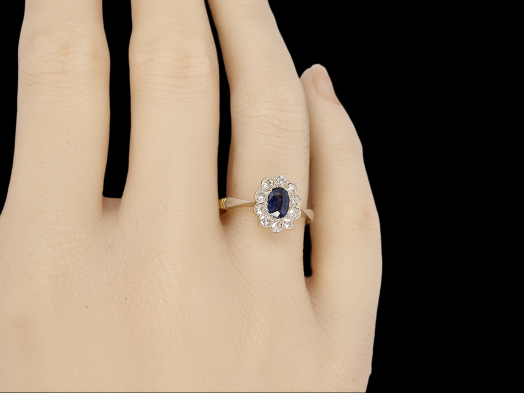 A vintage sapphire and diamond ring