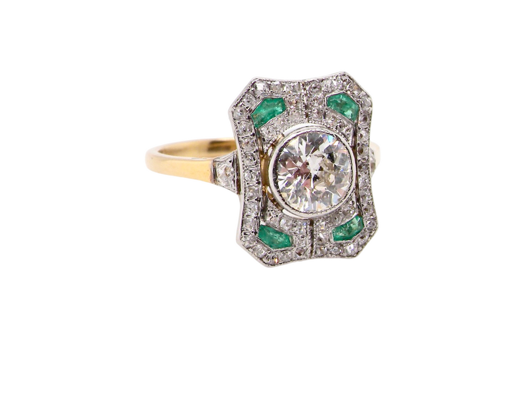 A fine Art Deco Emerald and Diamond Ring