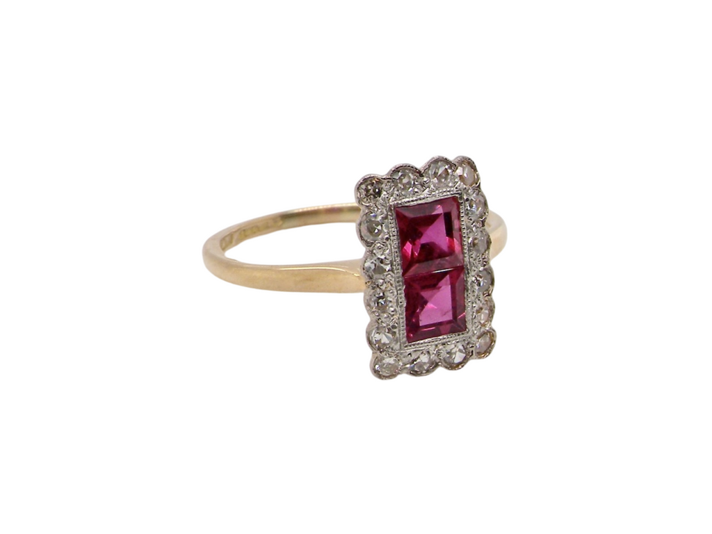  Art Deco ruby and diamond ring