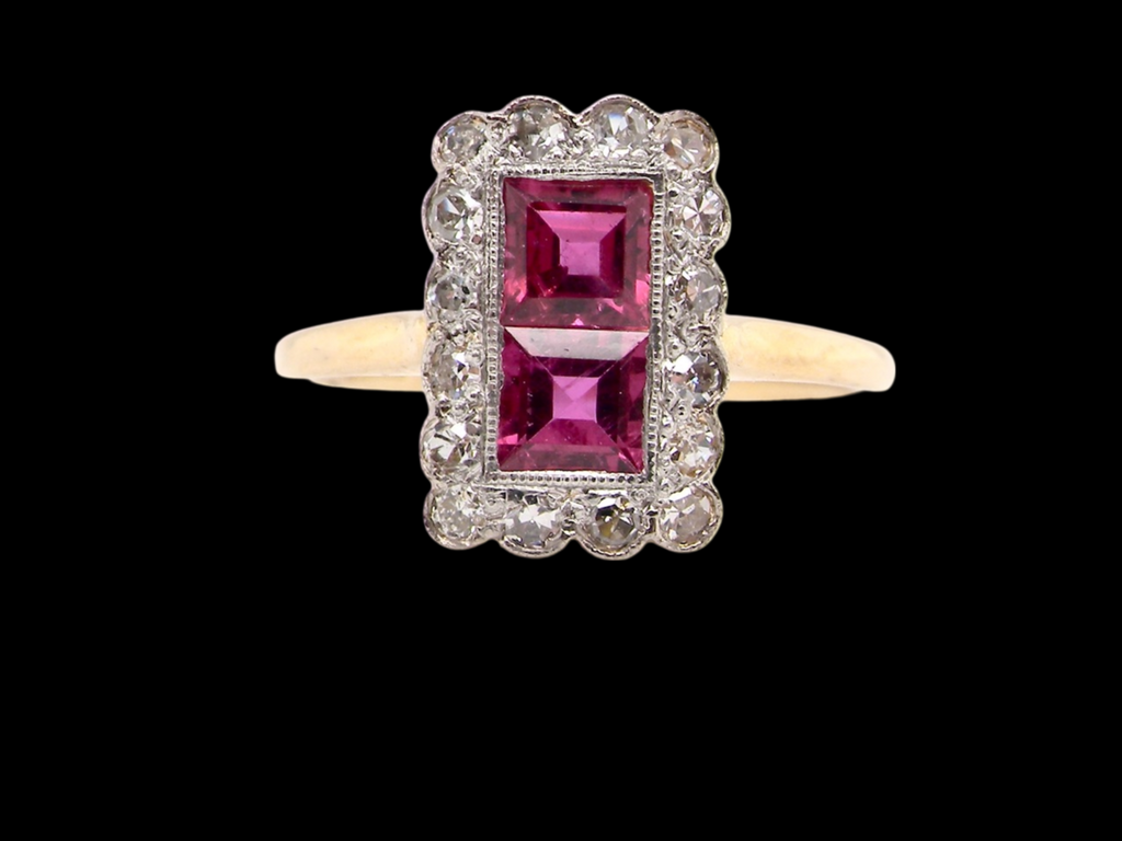fine Art Deco ruby and diamond ring