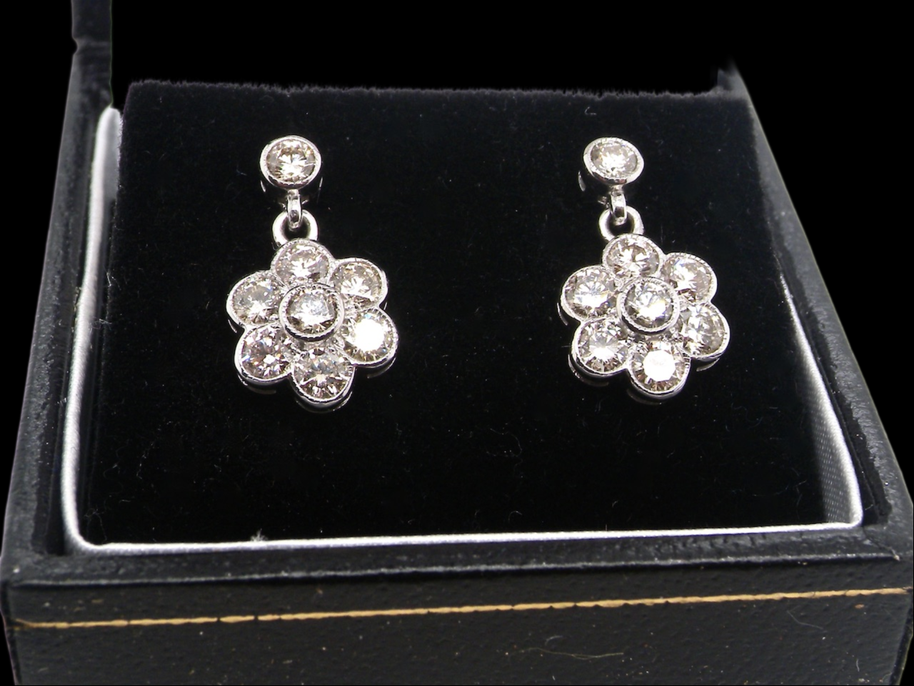 A pair of diamond earrings