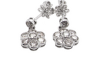 A pair of diamond cluster earrings