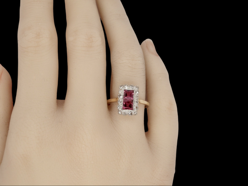 Deco ruby and diamond ring