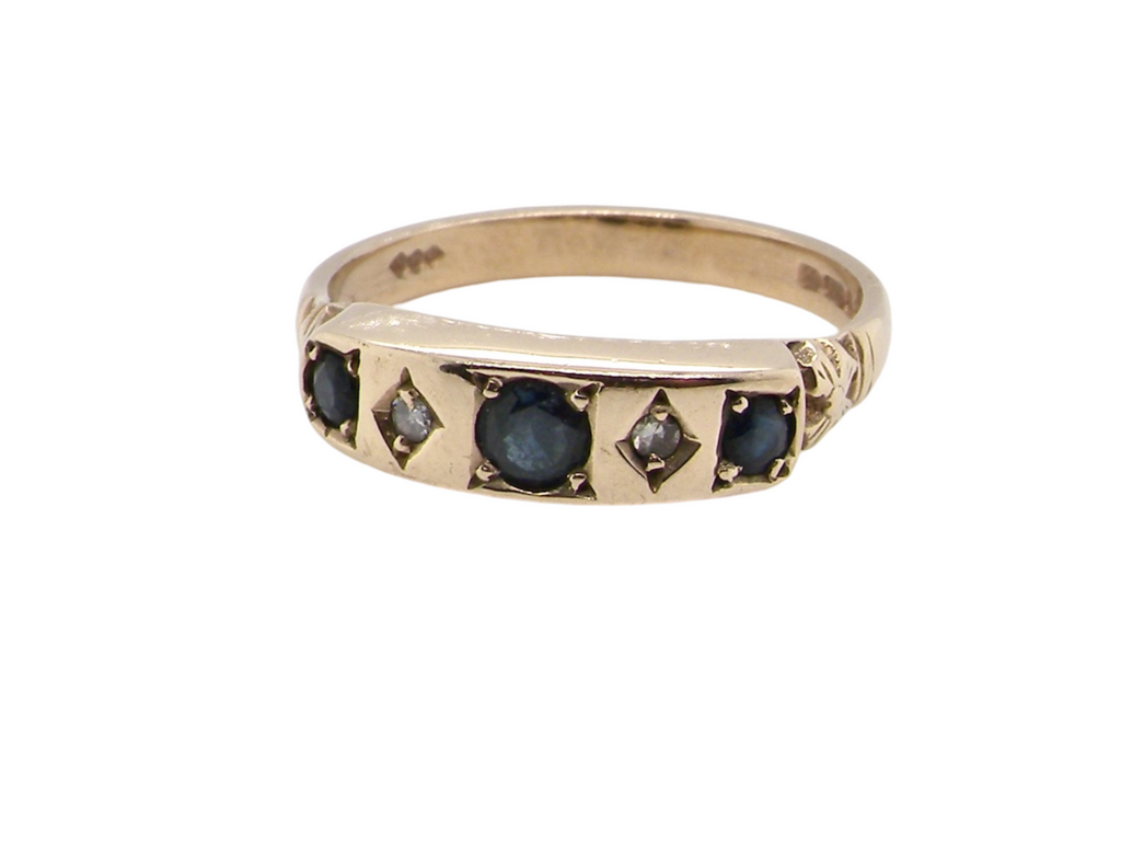 A Victorian style sapphire and diamond ring