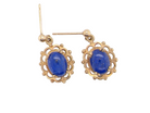 A pair of lapis drop earrings