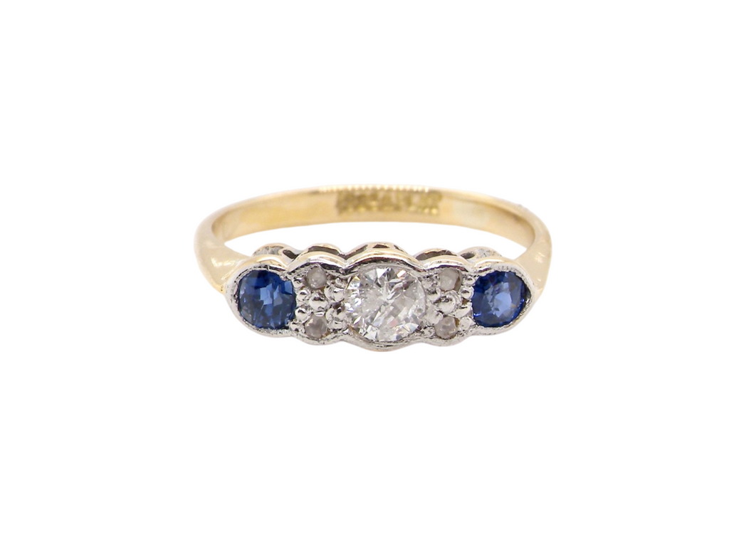 An Edwardian sapphire and diamond ring
