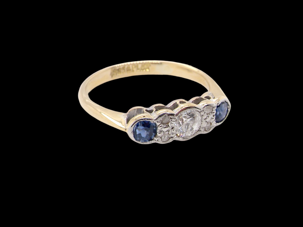 Antique sapphire and diamond ring