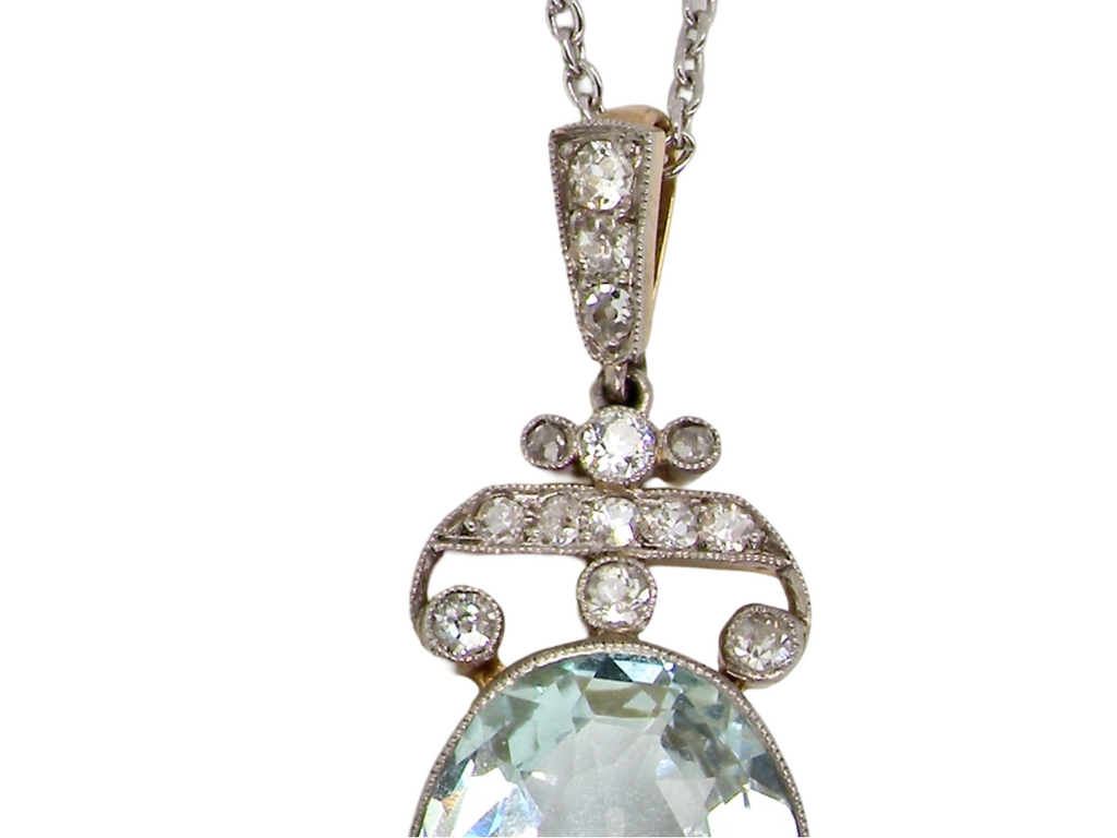 Aquamarine and Diamond pendant