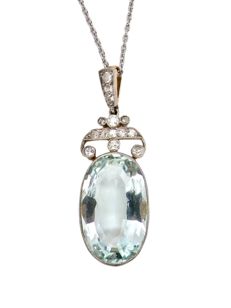 A fine Aquamarine and Diamond pendant