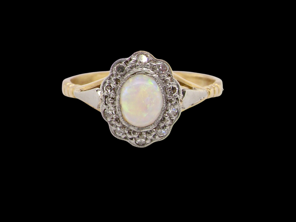 opal and diamond ring