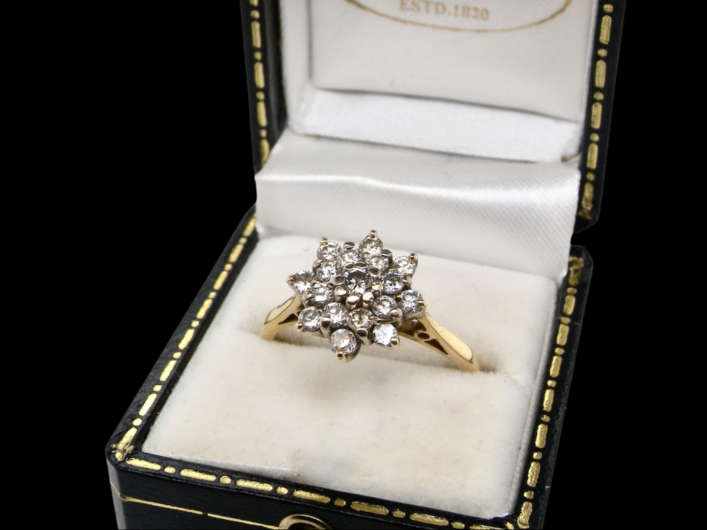 vintage diamond cluster ring