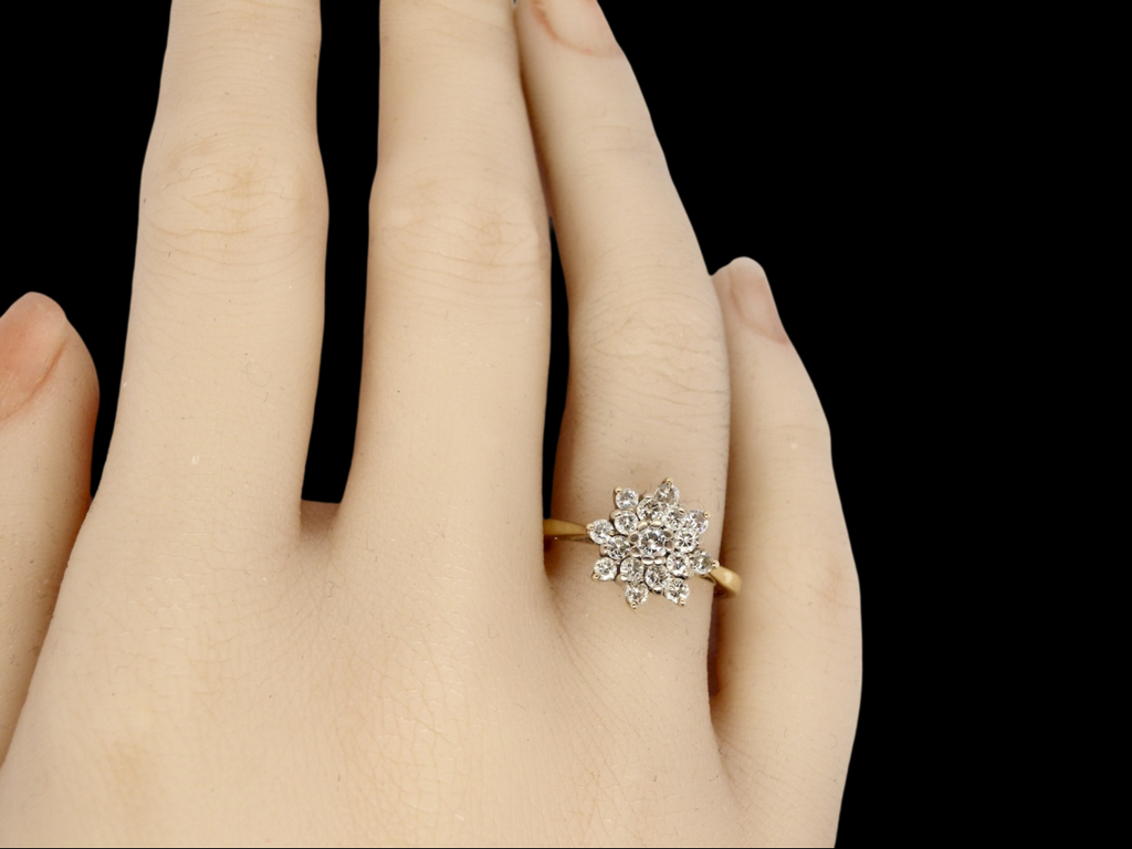 A diamond cluster ring half carat