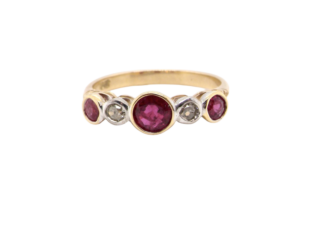 A vintage Ruby and Diamond Ring