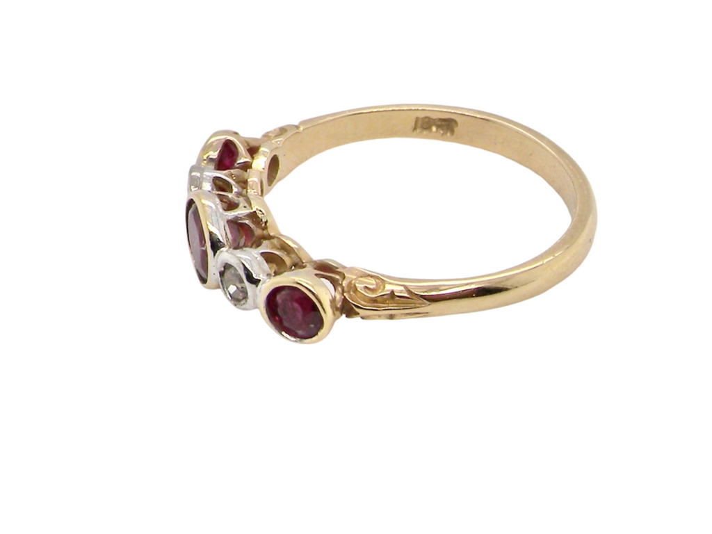 side view  Ruby and Diamond Ring