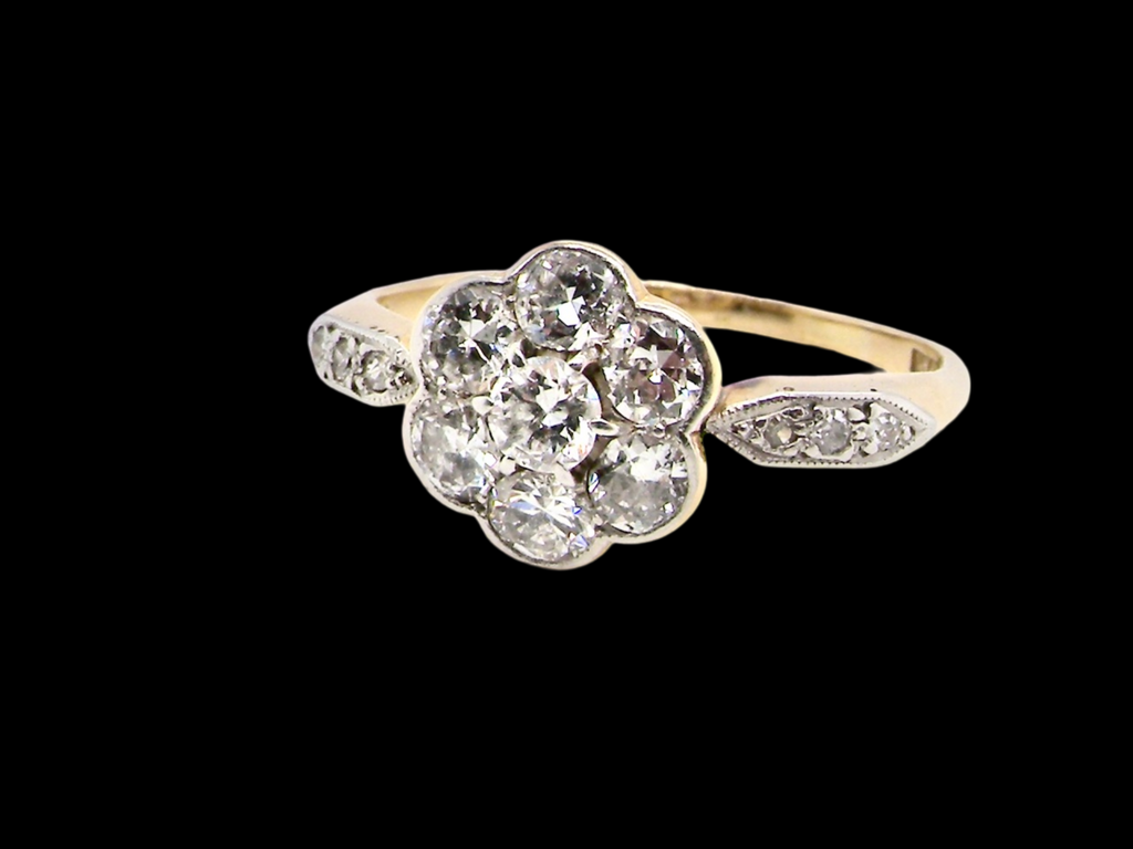  antique diamond cluster  ring
