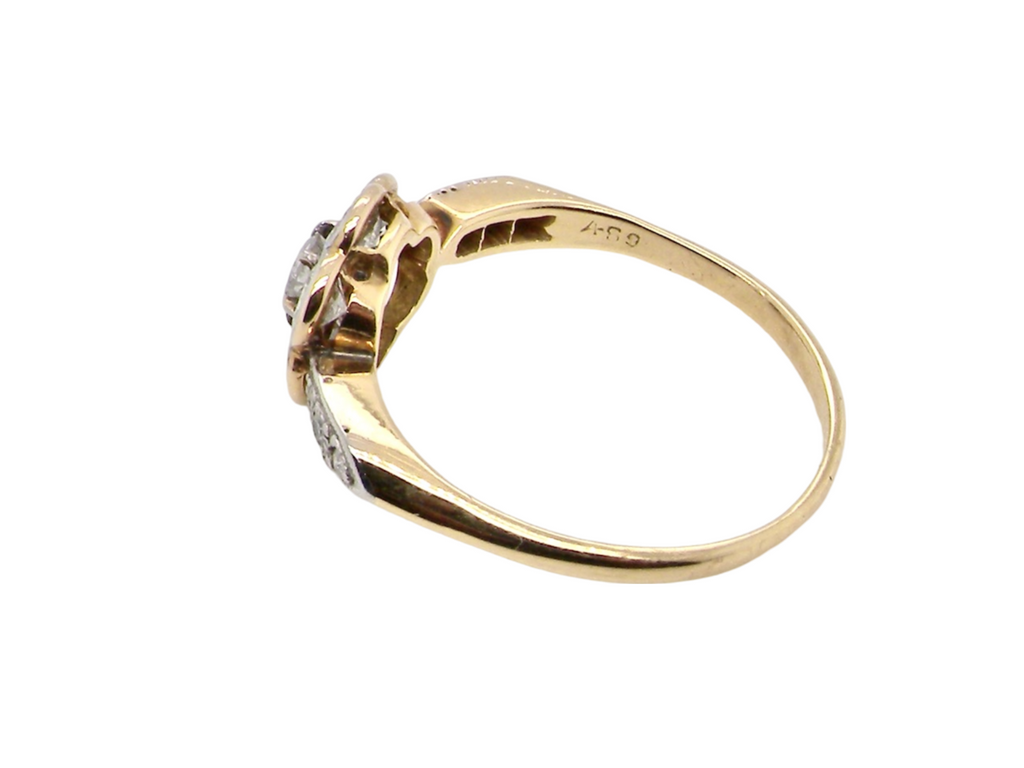 side view antique diamond ring