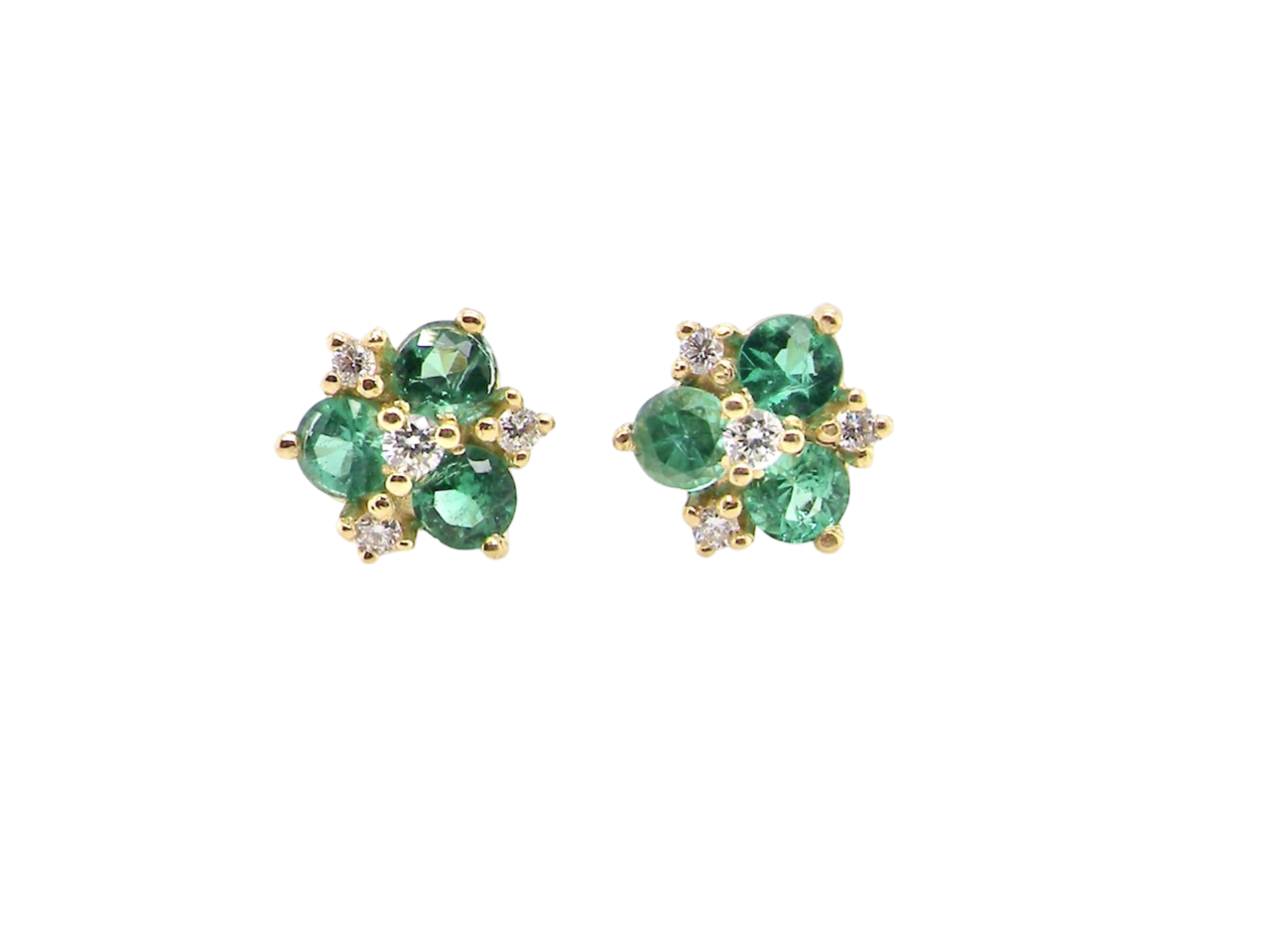 Diamond earrings with emeralds discount
